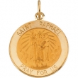 14K Yellow 18.00 MM St. Raphael Medal