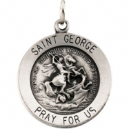 Picture of 14K White 15.00 MM ST.GEORGE MEDAL St.george Medal