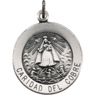 Picture of Sterling Silver Rd Caridad Del Cobre Pend Medl