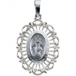 14K White Gold Miraculous Medal