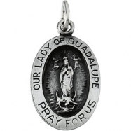 Picture of Sterling Silver 15.25 X 10.75 Oval Lady Of Guadalupe Pnd Mdl