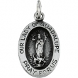 Sterling Silver 15.25 X 10.75 Oval Lady Of Guadalupe Pnd Mdl