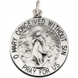 14K Yellow Gold Immaculate Conception Medal