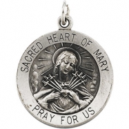 Picture of 14K Yellow 12.00 MM Mary Of Sacred Heart Medal