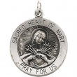 14K Yellow 12.00 MM Mary Of Sacred Heart Medal