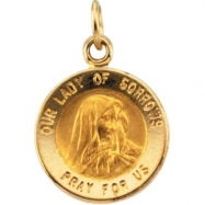 Picture of 14K Yellow 12.00 MM Our Lady Of Sorrows Medal