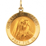 Picture of 14K Yellow 18.00 MM Our Lady Of Sorrows Medal