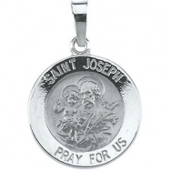 Picture of 14K White 15.00 MM ST.JOSEPH MEDAL St.joseph Medal