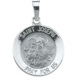 14K White 15.00 MM ST.JOSEPH MEDAL St.joseph Medal