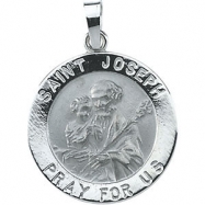 Picture of 14K White 18.00 MM ST.JOSEPH MEDAL St. Joseph Medal