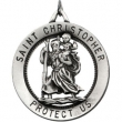 Sterling Silver 32.50 Rd St. Christopher Pend Medal