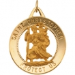 14K Yellow 25.00 MM St.christopher Medal