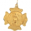 14K Yellow 25.00 MM St.florian Medal