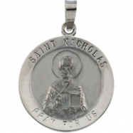 Picture of 14K White 18.5 Rd St Nicholas Pend Medal