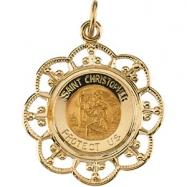 Picture of 14K Yellow Gold St.christopher Medal