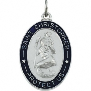 Picture of Sterling Silver St. Christopher Medal With 24 Inch Chain