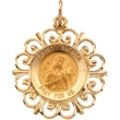 14K Yellow Gold St. Theresa Medal