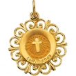 14K Yellow Gold Confirmation Medal