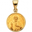 18K Yellow Gold Sacred Heart Medal