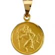 18K Yellow Gold St Christopher Medal