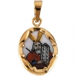 14K Yellow Gold Ceramic Moses Pendant