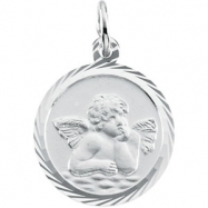 Picture of 14K White Gold Rd Angel Pendant Medal