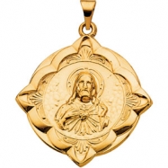 Picture of 14K Yellow Gold Sacred Heart Medal