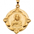 14K Yellow Gold Sacred Heart Medal