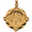 14K Yellow Gold Our Lady Of Lourdes Medal