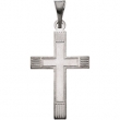 14K White Gold Cross Pendant