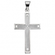 14K White Gold Cross Pendant