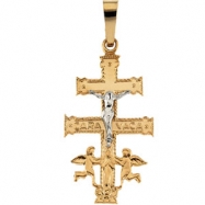 Picture of 14K Yellow White Gold Two Tone Cara Vaca Cross Pendant