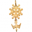 14K Yellow Gold Huguenot Cross Pendant