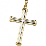 Picture of 14K Yellow White Gold 34.75 X Two Tone Cross Pendant