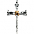 Sterling Silver & 14k Yellow Gold Two-tone Cross Pendant