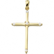 Picture of 14K Yellow Gold Diamond Cross