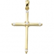 14K Yellow Gold Diamond Cross