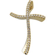 Picture of 14K Yellow Gold Diamond Cross Pendant