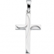 14K White Gold 21x14 Cross Pendant