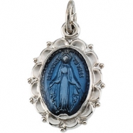 Picture of Sterling Silver Miraculous Medal With 18 Inch Chain