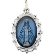 Picture of Sterling Silver Miraculous Medal With 18 Inch Chain