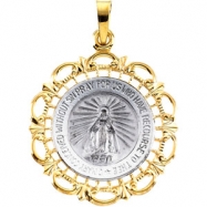 Picture of 14K White Yellow Gold Two Tone Miraculous Medal