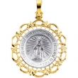 14K White Yellow Gold Two Tone Miraculous Medal