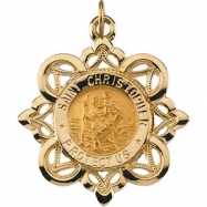 Picture of 14K Yellow Gold St.christopher Medal