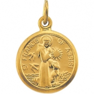 Picture of 14K Yellow Gold St. Francis Of Assisi Medal