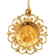 Picture of 14K Yellow Gold 18.5 Rd Perpetual Help Pend Medal