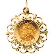 Picture of 14K Yellow Gold 18.5 Rd St Lucy Pend Medal