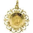 14K Yellow Gold 18.5 Rd Mother Seton Pend Medal