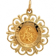 Picture of 14K Yellow Gold 18.5 Rd Scapular Pend Medal