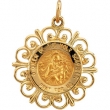 14K Yellow Gold 18.5 Rd Scapular Pend Medal